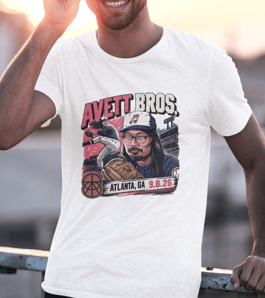 Avett Bros Baseball Themed Atlanta GA Sep 08 2026 Concert T-Shirt