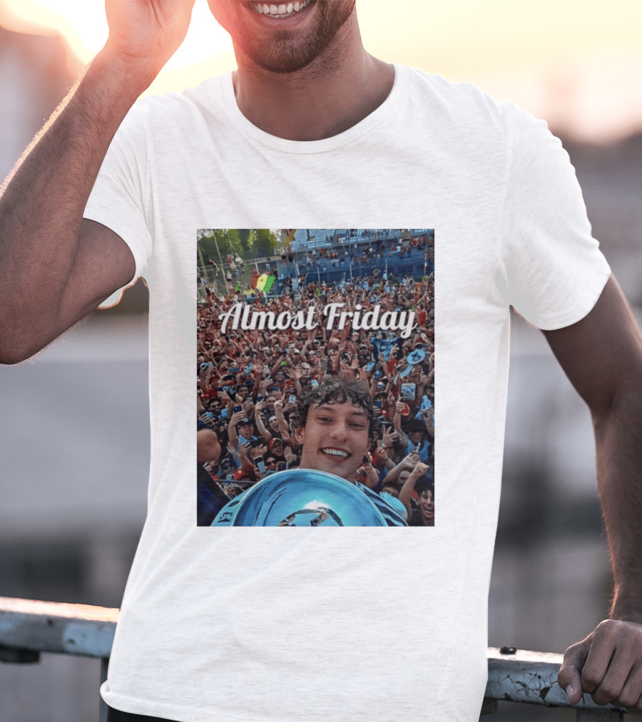 Kimi Antonelli Victory Selfie With Trophy After Winning 2026 Italian Grand Prix At Monza Almost Friday T-Shirt