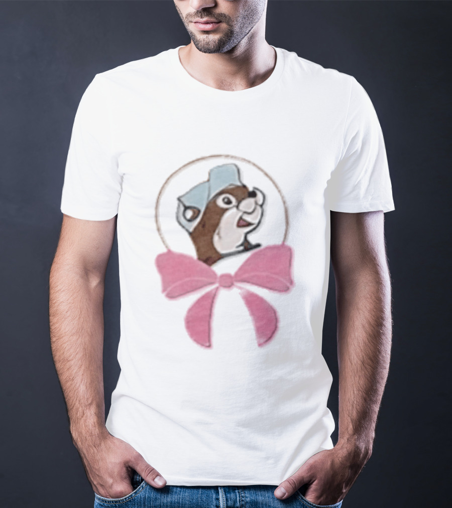 Buc Ee's Beaver With Pink Bow Icon In Circle T-Shirt