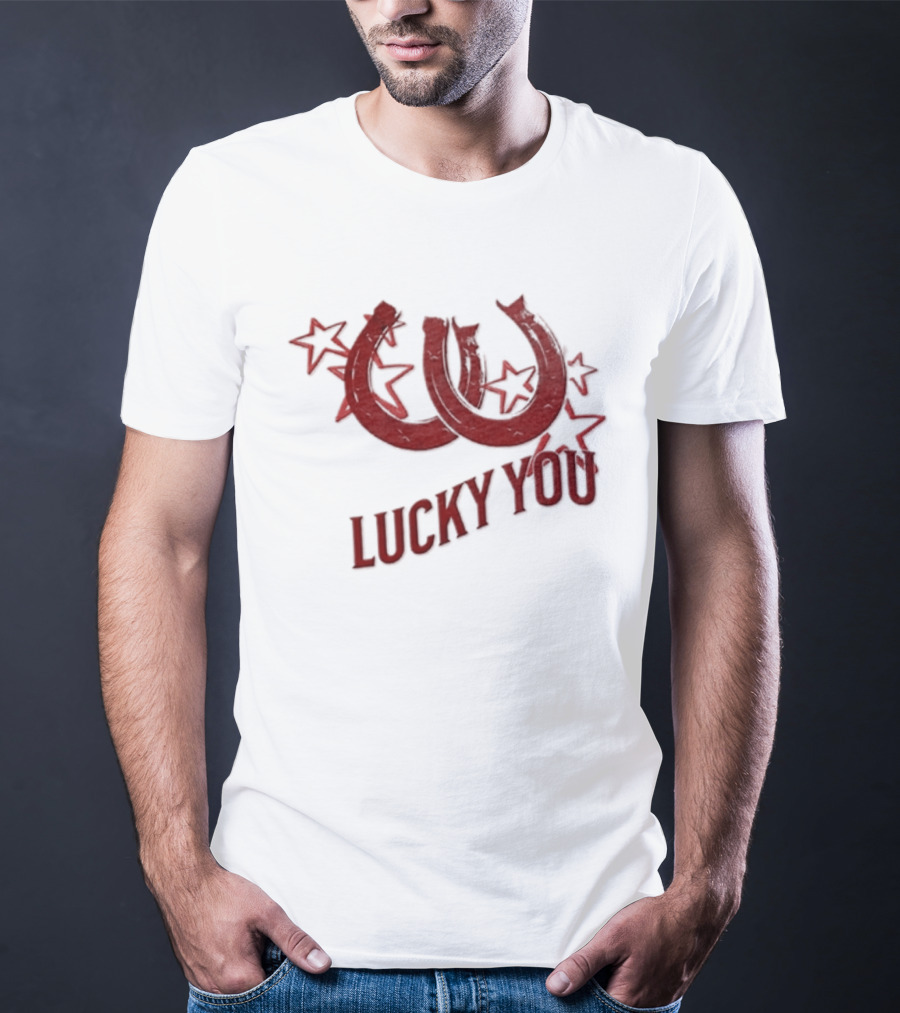 Lucky You Two Horseshoes Stars T-Shirt