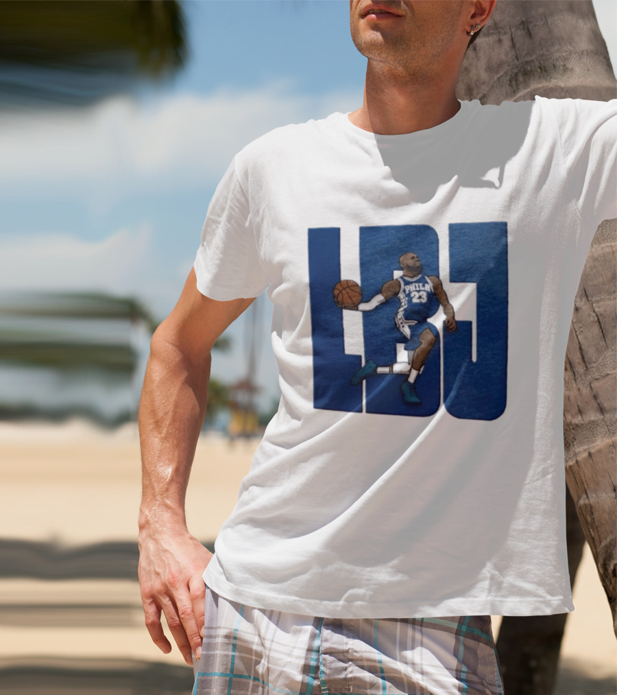 Philadelphia 76ers LBJ 23 Dribbling Basketball Caricature T-Shirt