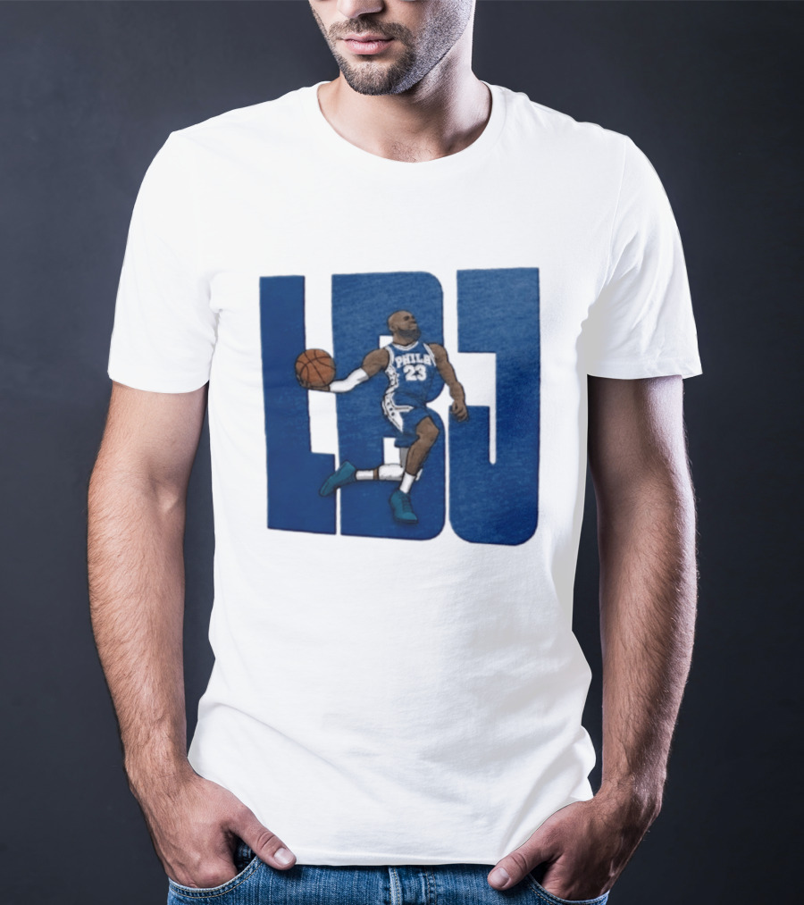 Philadelphia 76ers LBJ 23 Dribbling Basketball Caricature T-Shirt