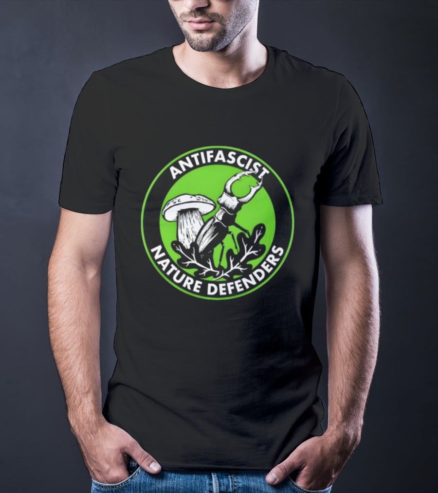 Antifascist Nature Defenders Mushroom Beetle T-Shirt