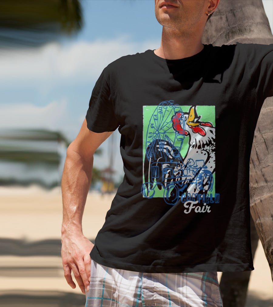 Canfield Fair Rooster Tractor Ferris Wheel Paint T-Shirt