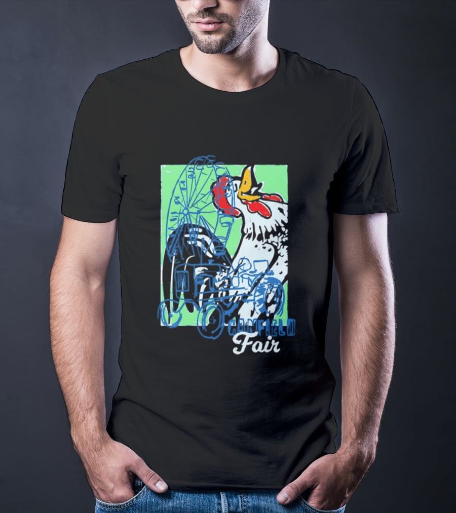 Canfield Fair Rooster Tractor Ferris Wheel Paint T-Shirt