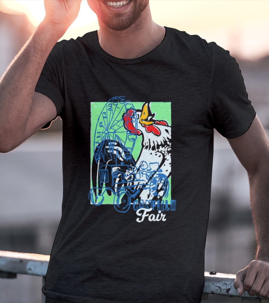 Canfield Fair Rooster Tractor Ferris Wheel Paint T-Shirt