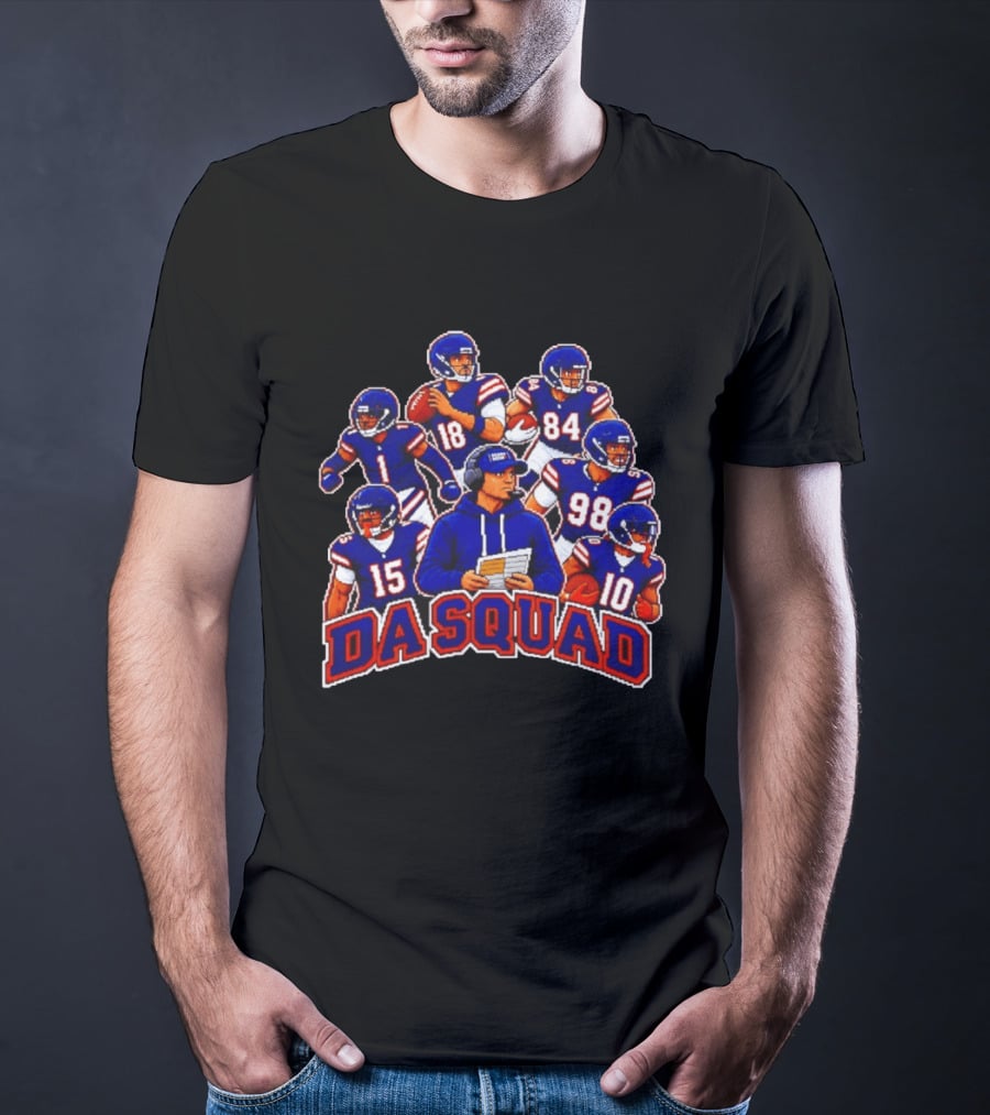 Da Squad Chicago Bear 8bit Game Quarterbacks And Coach Pixel T-Shirt