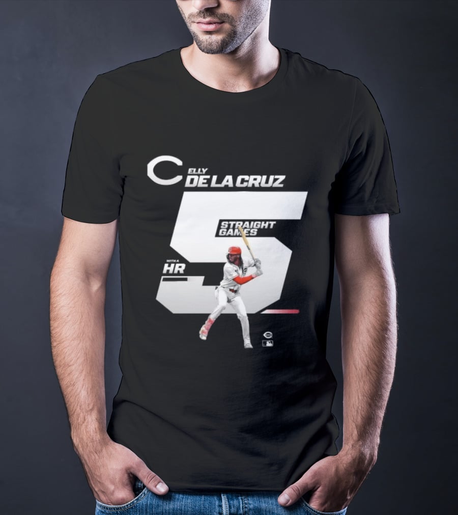Elly De La Cruz 5 Straight Game 26 HR Baseball Player T-Shirt