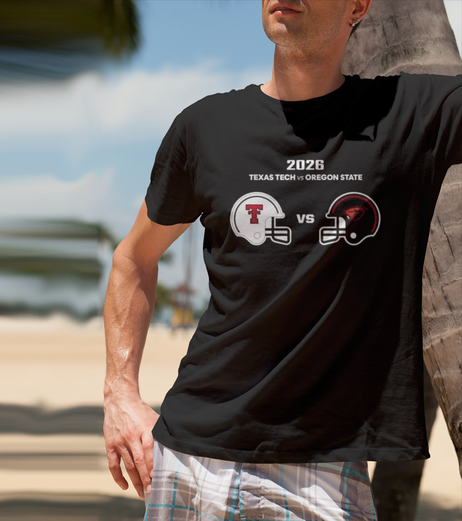2026 Texas Tech Vs Oregon State Football Matchup Helmets T-Shirt