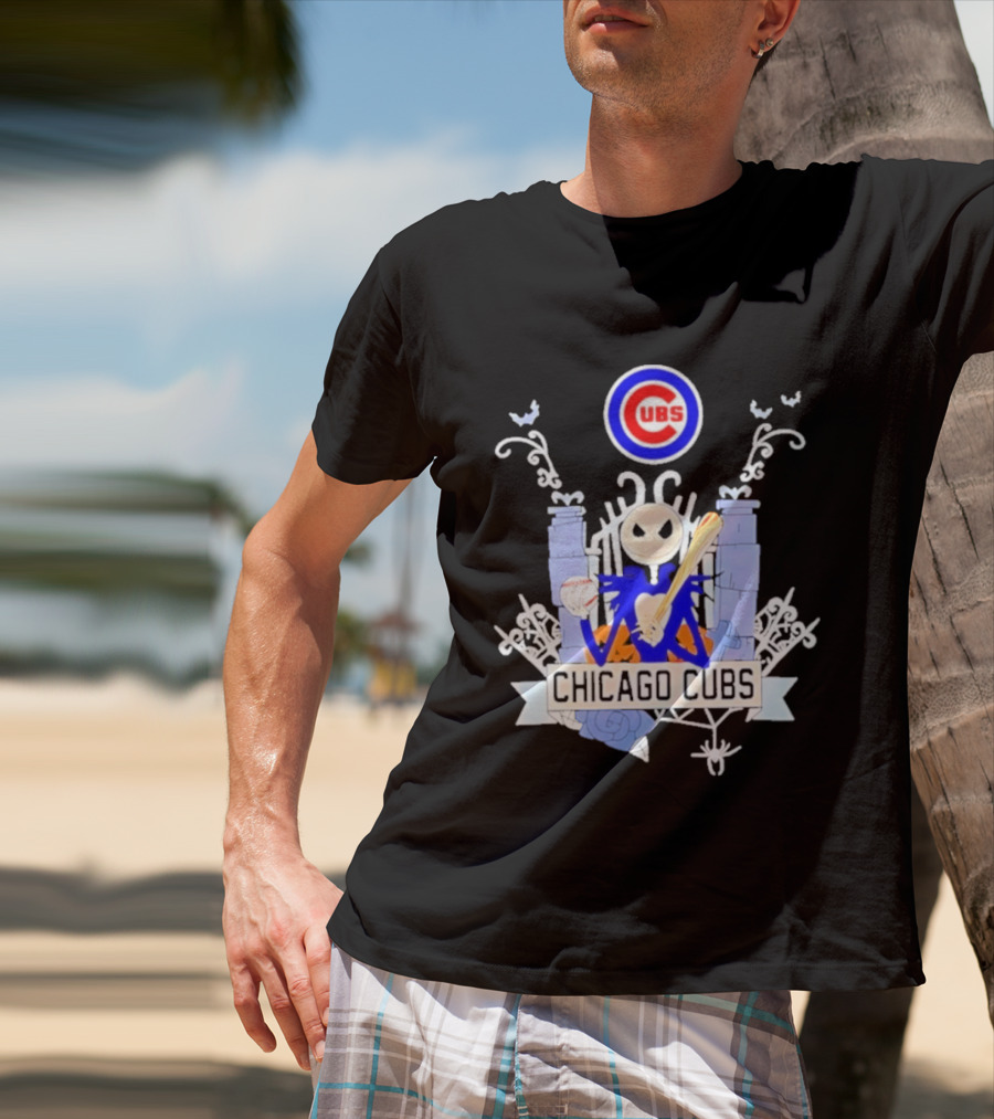 Chicago Cubs Halloween 2026 Jack Skellington Collaboration T-Shirt