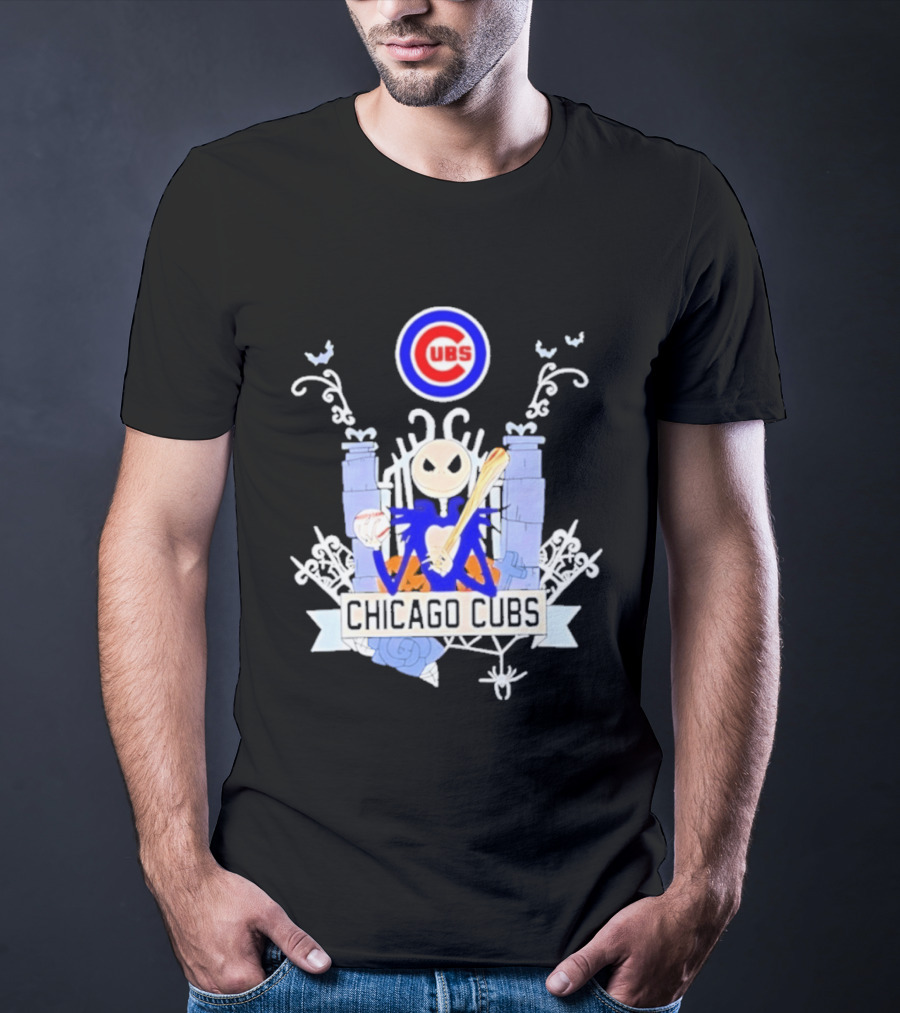 Chicago Cubs Halloween 2026 Jack Skellington Collaboration T-Shirt