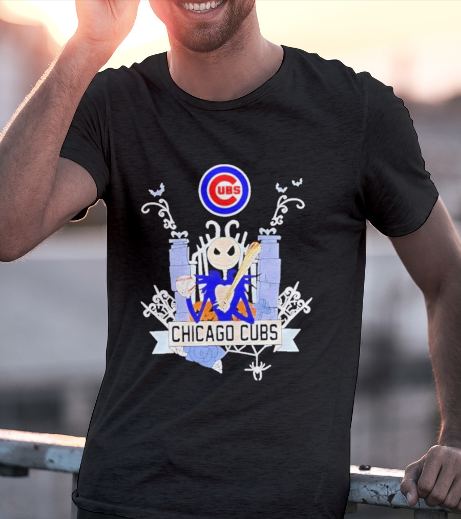 Chicago Cubs Halloween 2026 Jack Skellington Collaboration T-Shirt