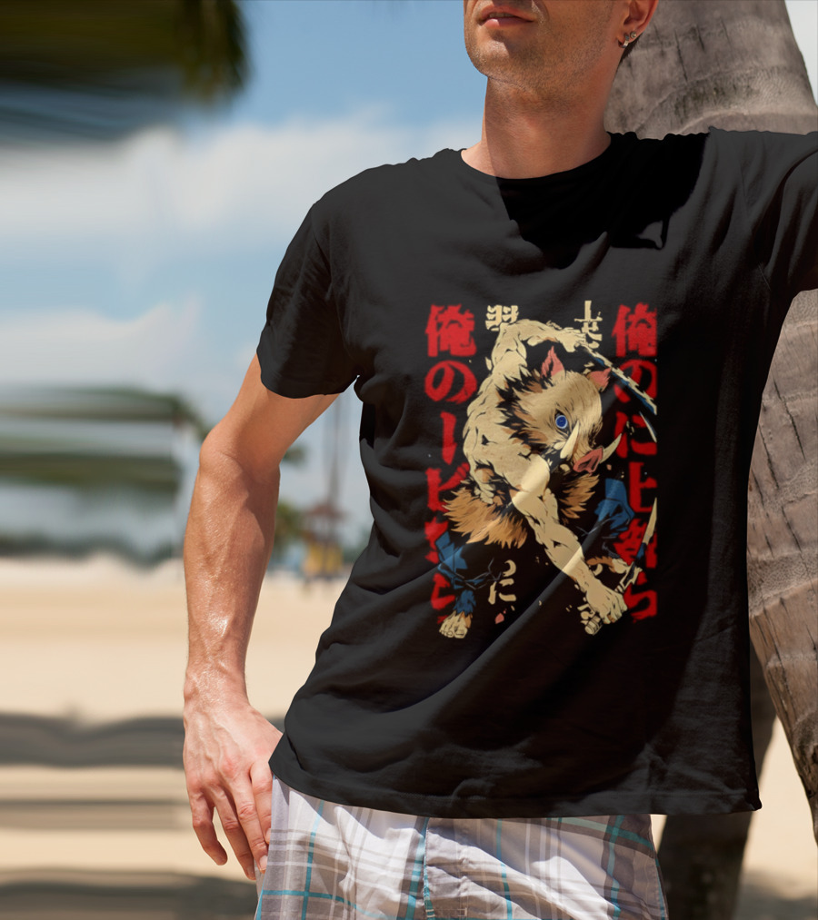 Inosuke Hashibira Beast Breathing Kanji Art Demon Slayer Anime T-Shirt