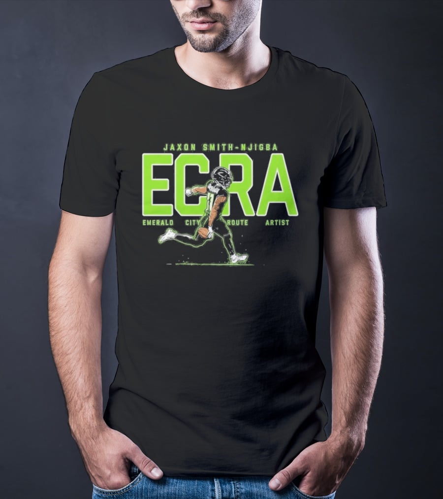 Jaxon Smith Njigba ECRA Emerald City Route Artist T-Shirt