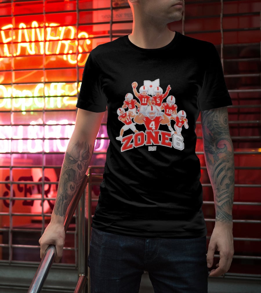Zone 6 Ohio State Buckeyes Football Players Pose With State T-Shirt