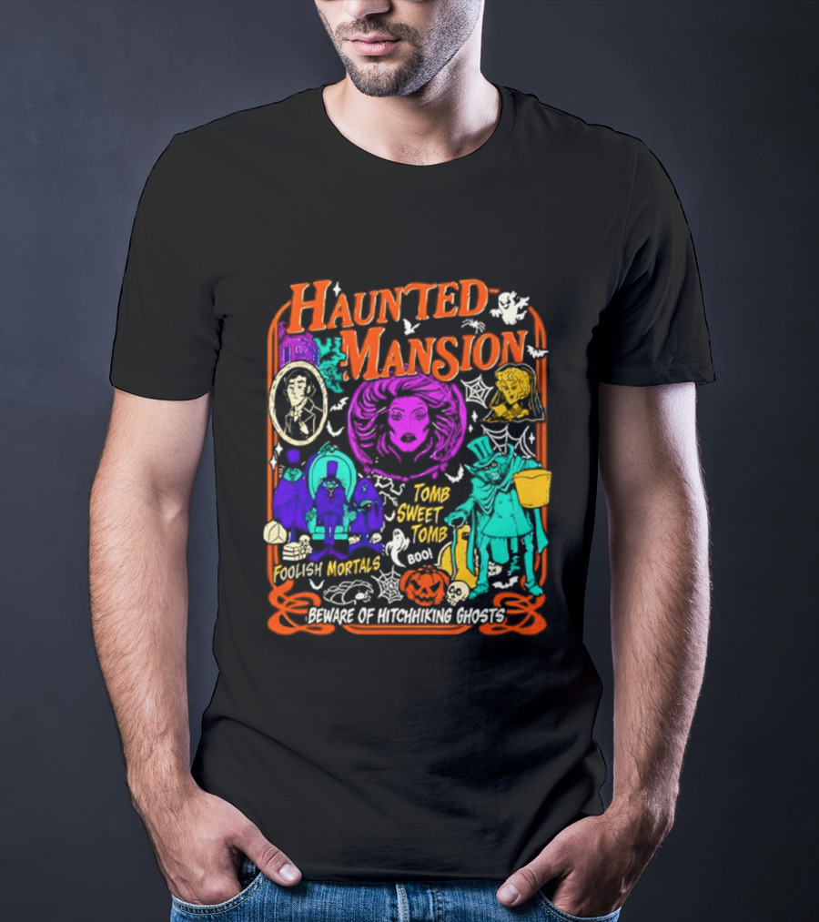 Haunted Mansion Madame Leota Beware Of Hitchhiking Ghosts Foolish Mortals Halloween T-Shirt