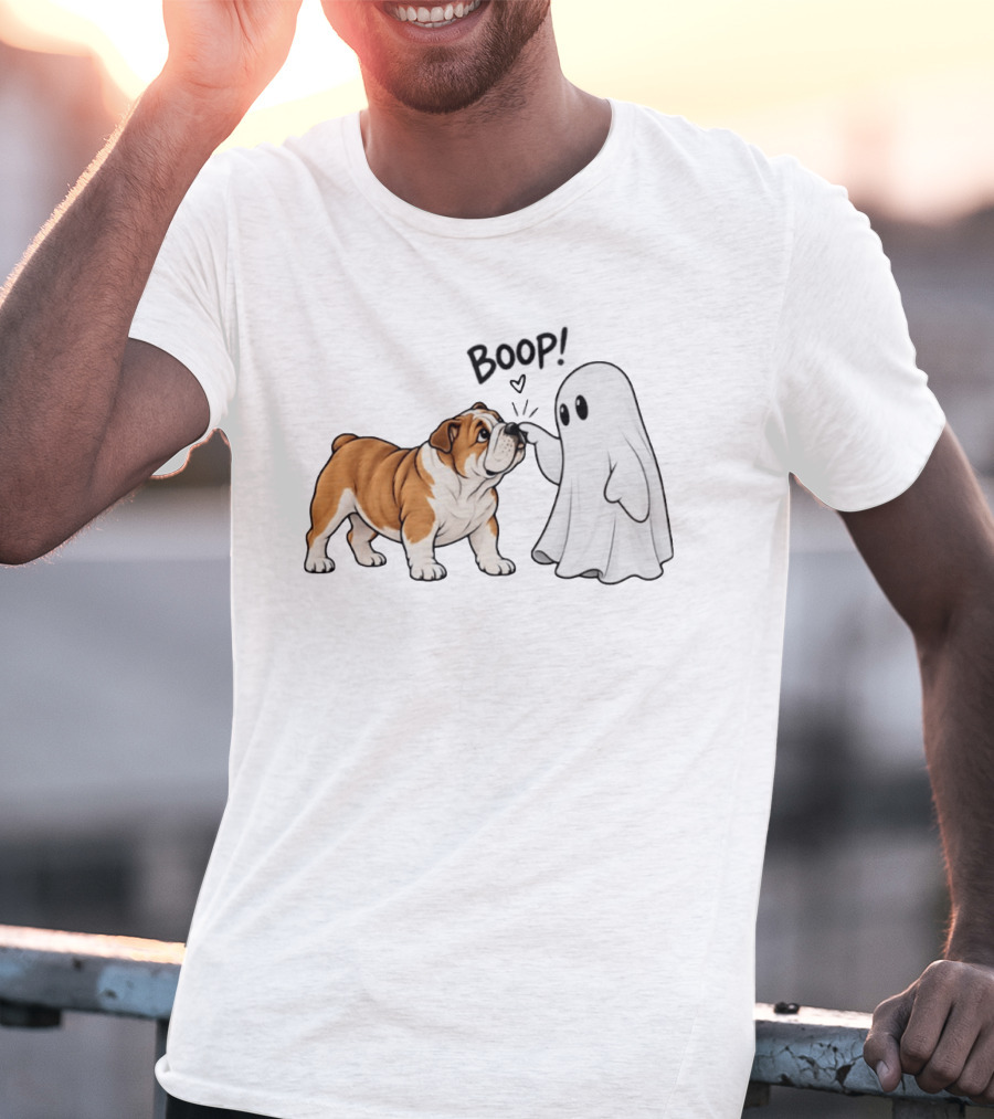 Bulldog Boop Ghost Halloween T-Shirt