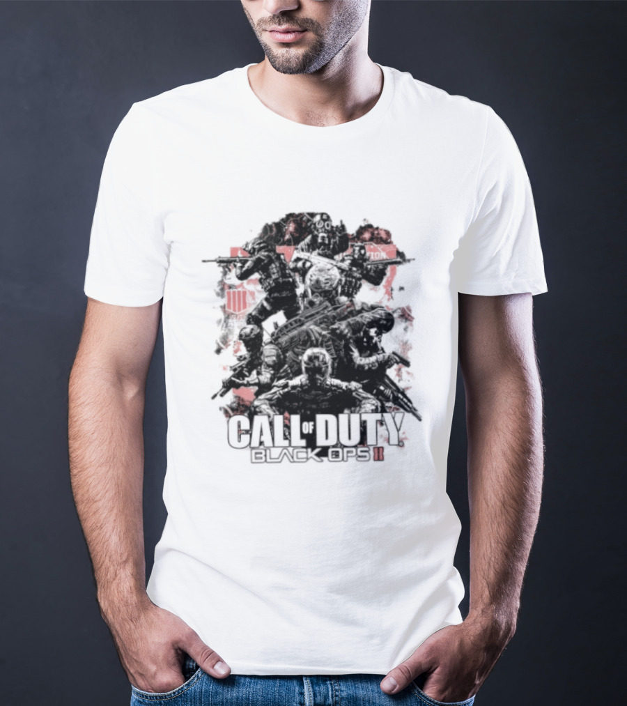 Call Of Duty Black Ops II Video Game Shooter Red T-Shirt