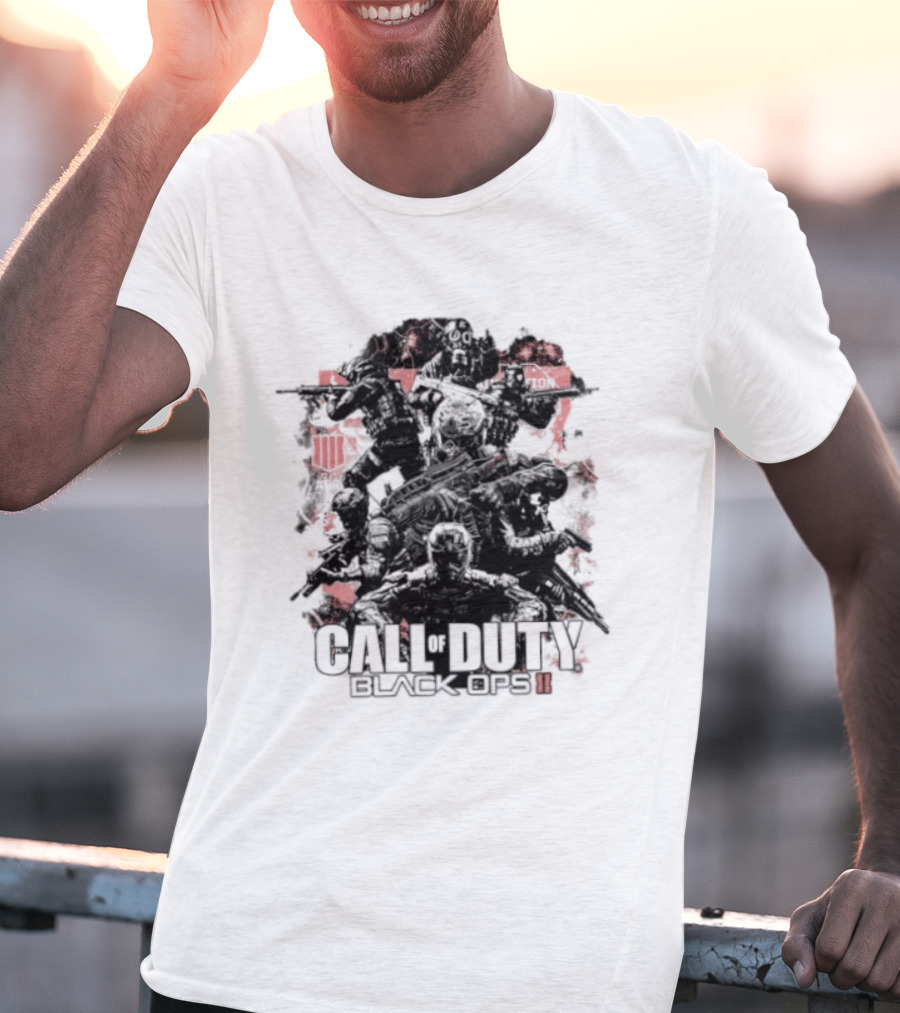 Call Of Duty Black Ops II Video Game Shooter Red T-Shirt