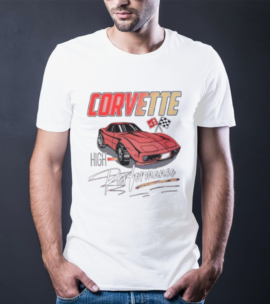 Corvette High Performance Chevrolet Sports Car Red Classic Vehicle T-Shirt