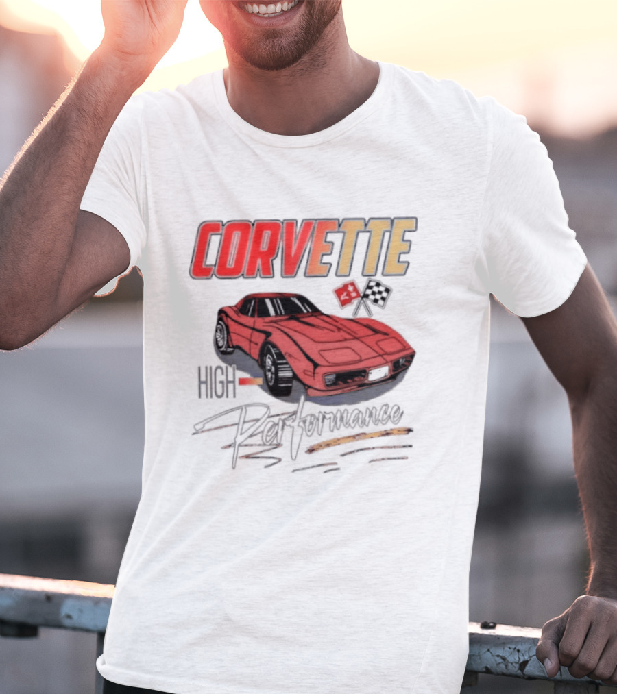Corvette High Performance Chevrolet Sports Car Red Classic Vehicle T-Shirt