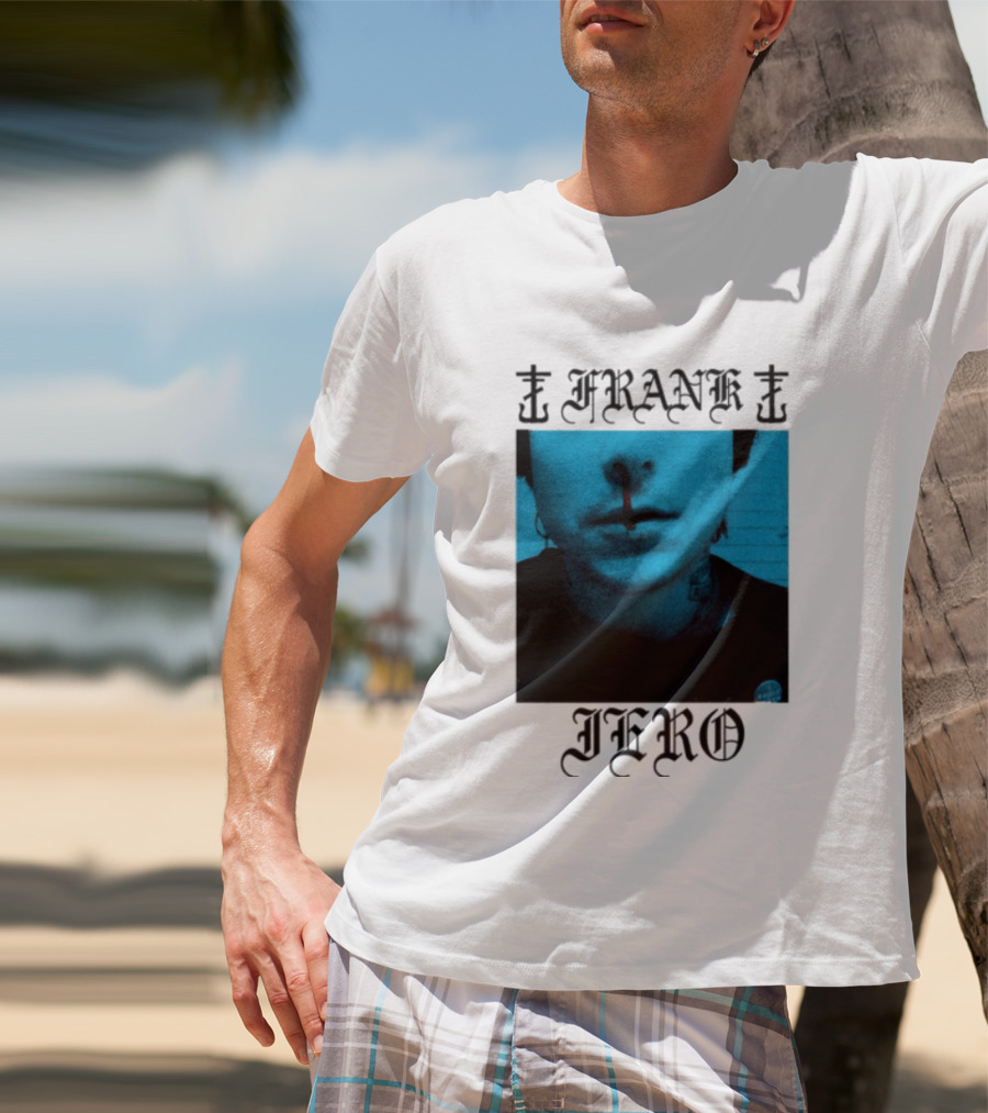 FRANK IERO Bloody Nose Blue White T-Shirt