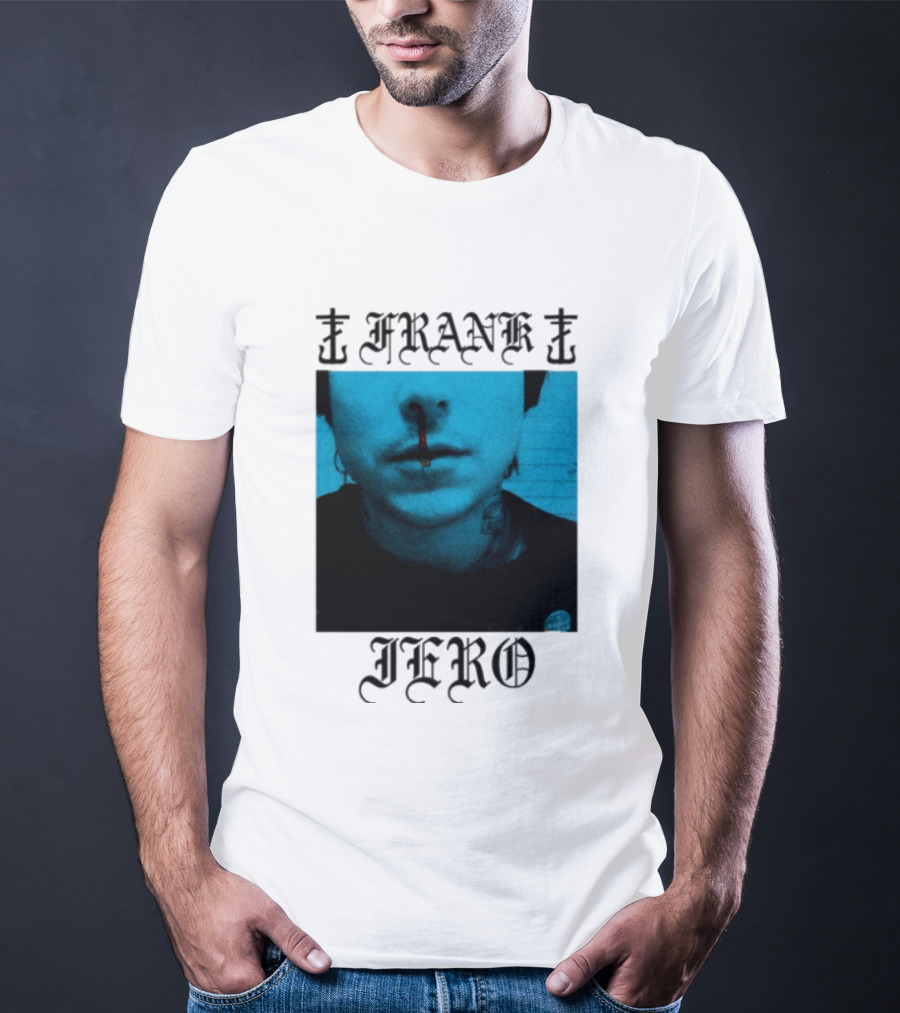 FRANK IERO Bloody Nose Blue White T-Shirt