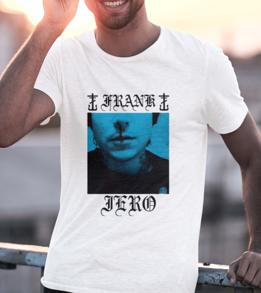 FRANK IERO Bloody Nose Blue White T-Shirt