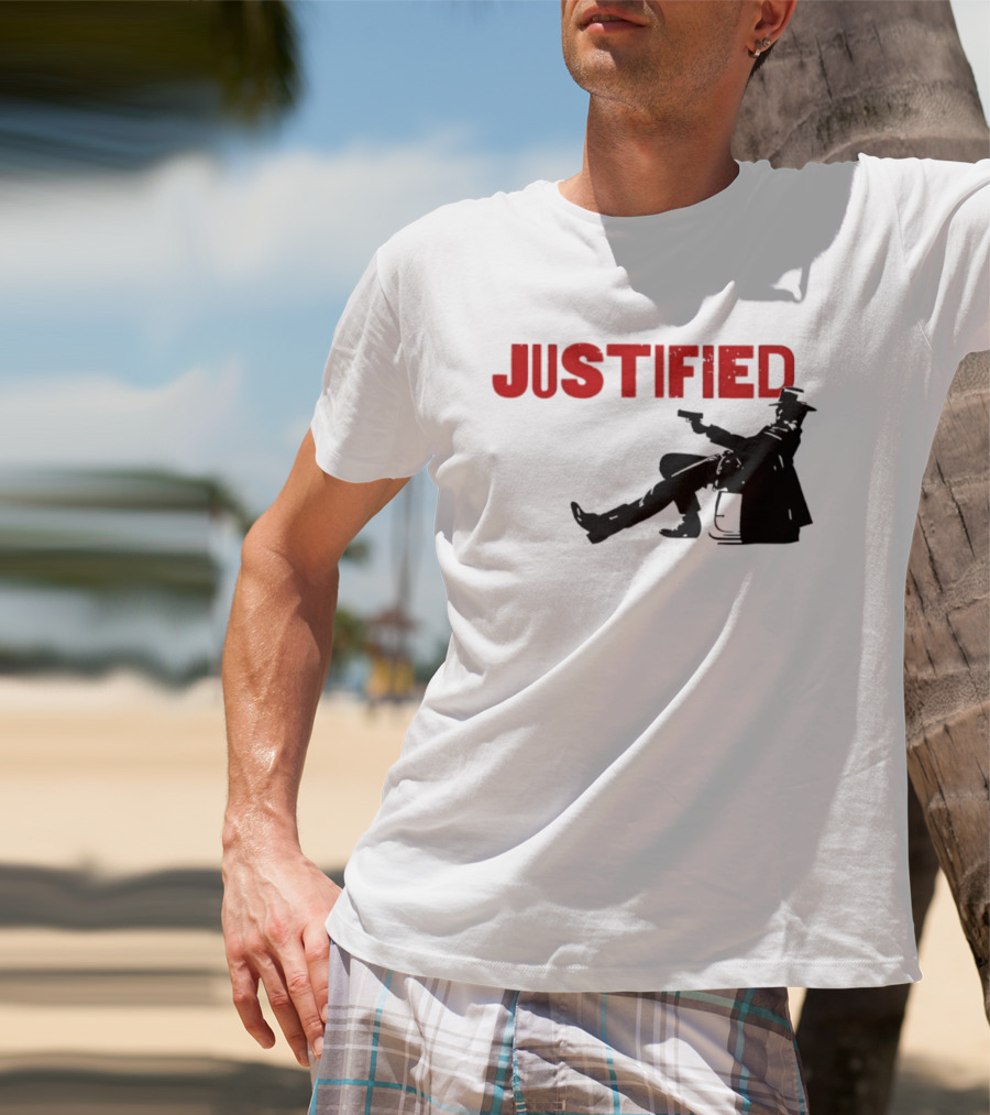 JUSTIFIED Cowboy Silhouette With Gun T-Shirt