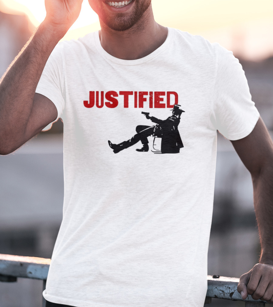 JUSTIFIED Cowboy Silhouette With Gun T-Shirt
