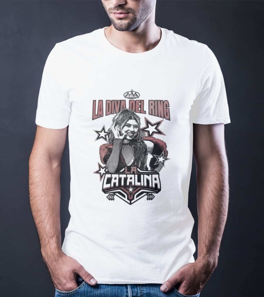 La Catalina AAA La Diva Del Ring Wrestling Star Crowned Glory T-Shirt