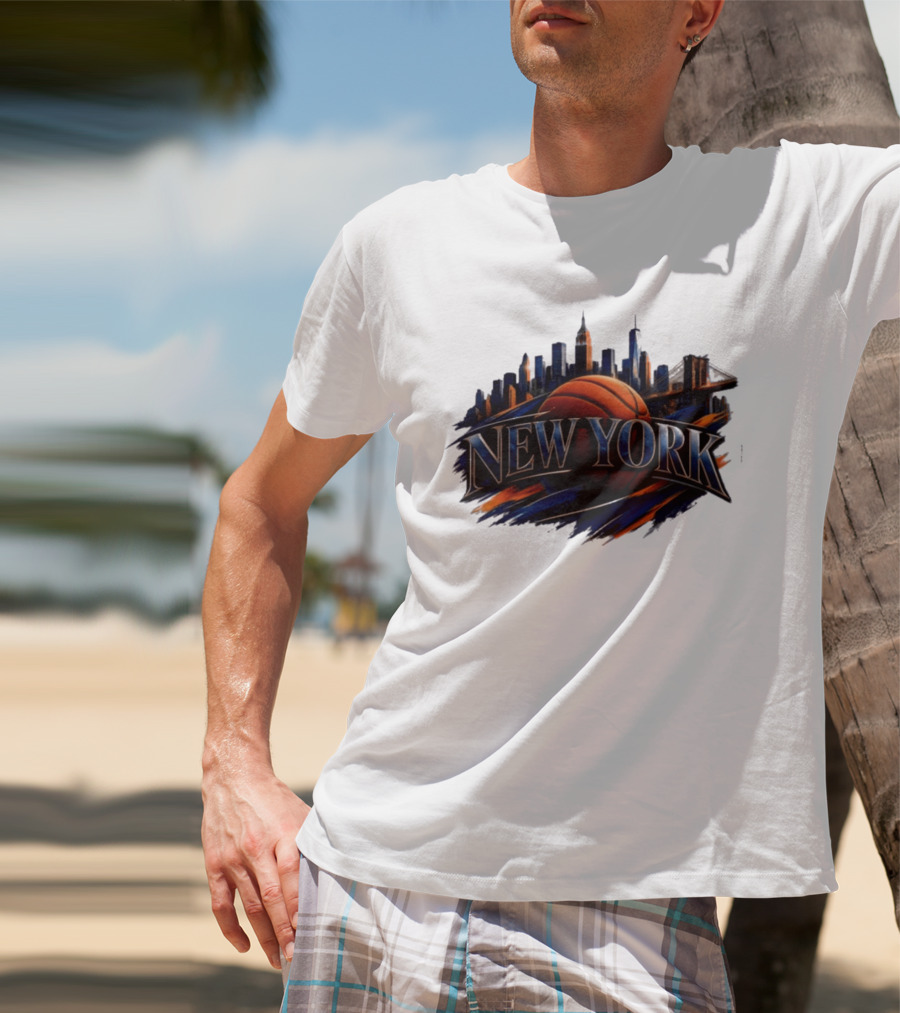 New York Basketball Skyline Cityscape T-Shirt