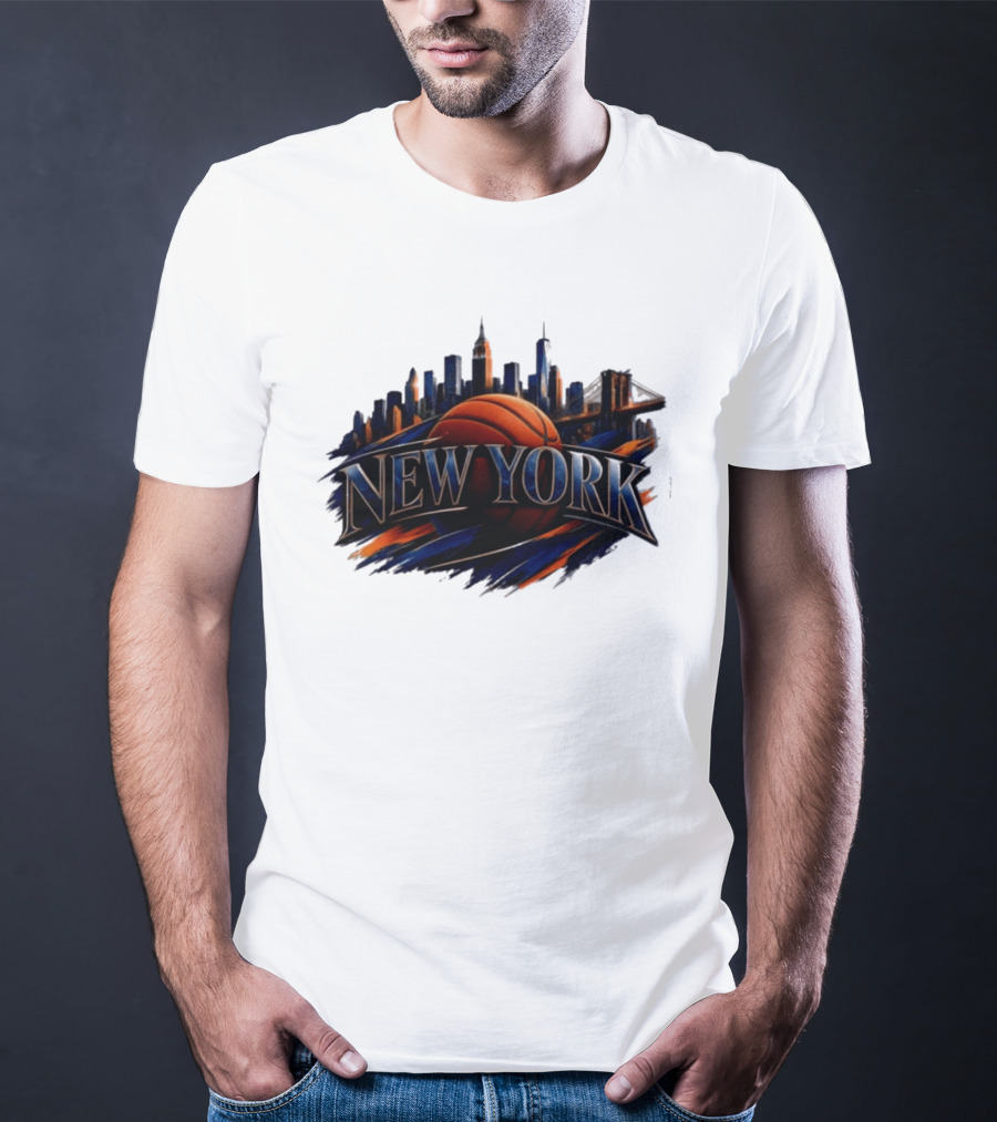 New York Basketball Skyline Cityscape T-Shirt