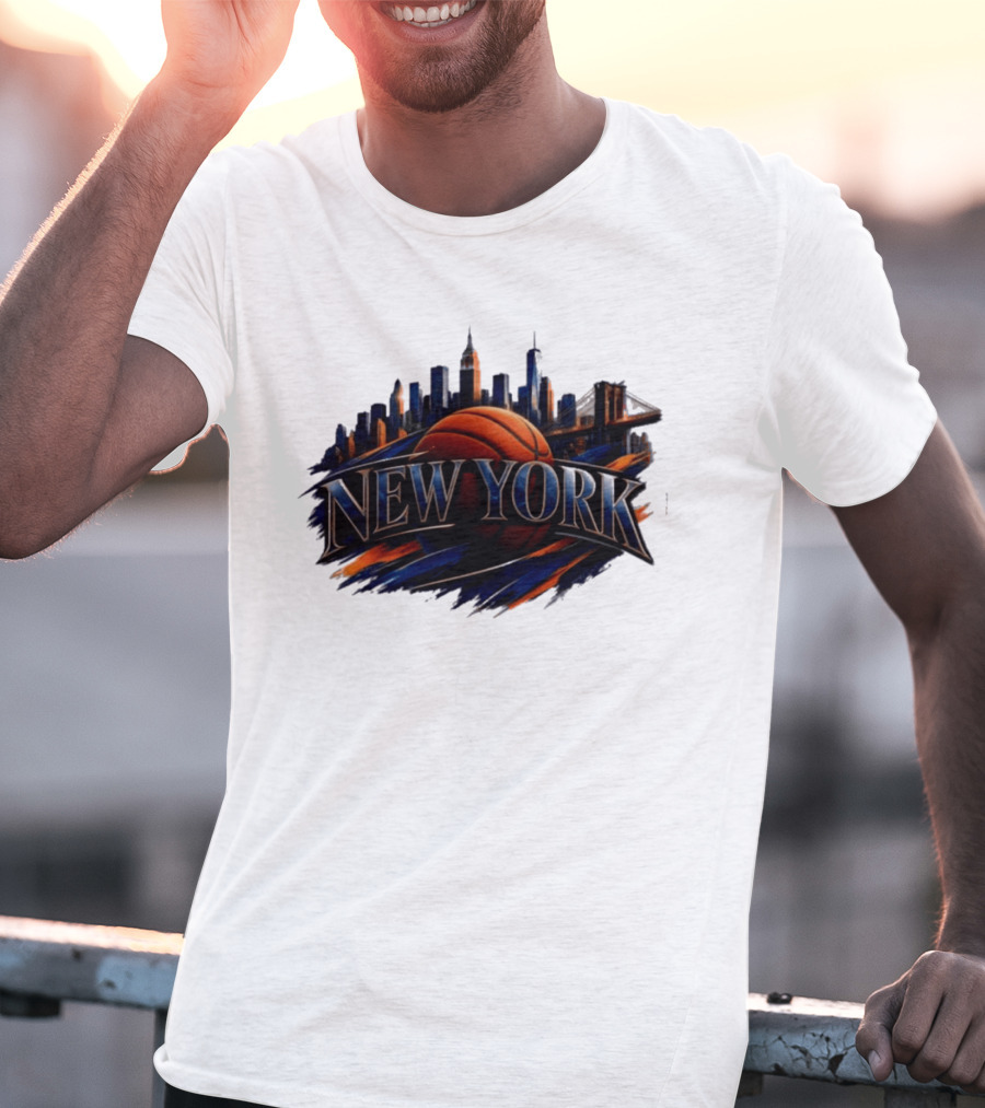 New York Basketball Skyline Cityscape T-Shirt