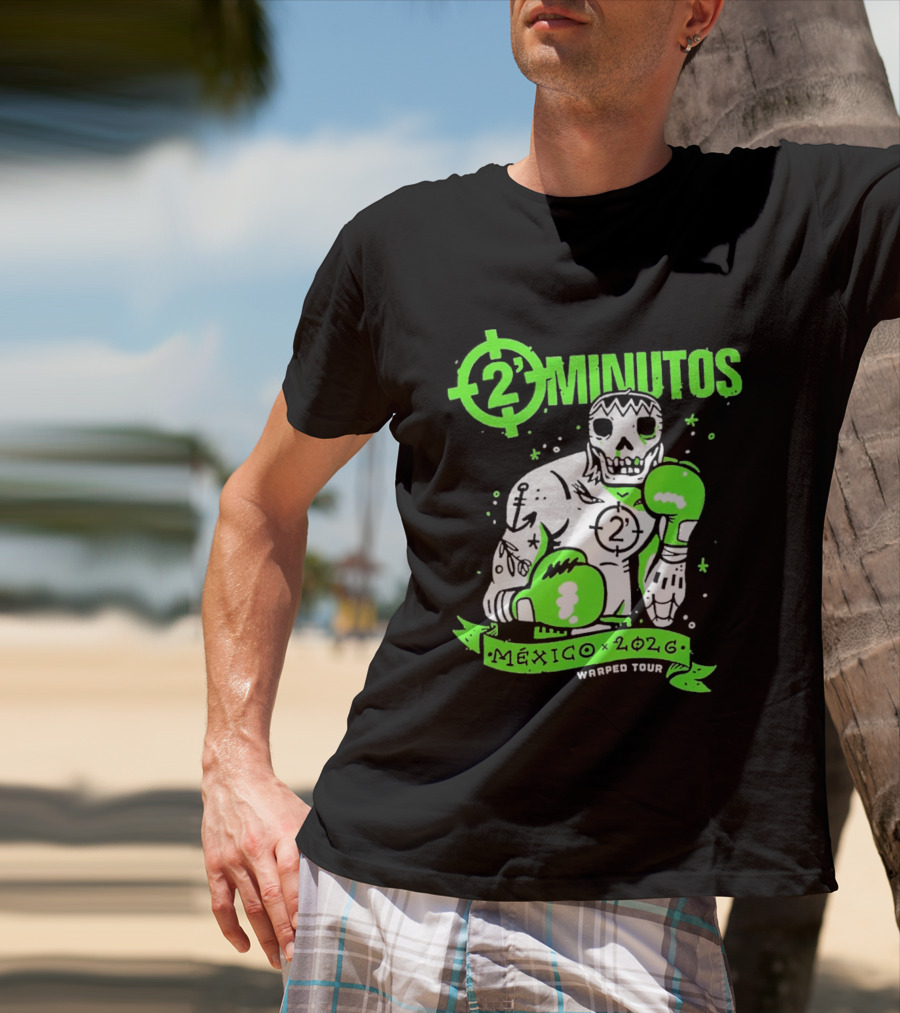 2 Minutos Mexico 2026 Skeleton Boxer Warped Tour T-Shirt
