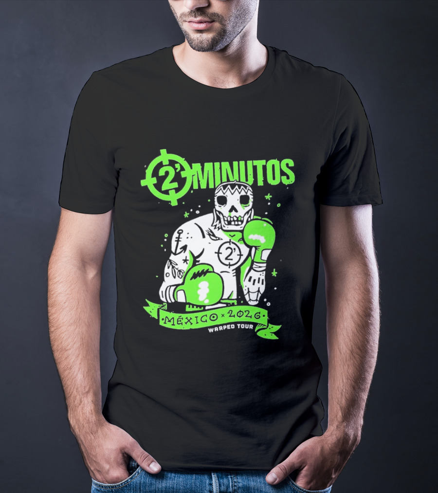 2 Minutos Mexico 2026 Skeleton Boxer Warped Tour T-Shirt