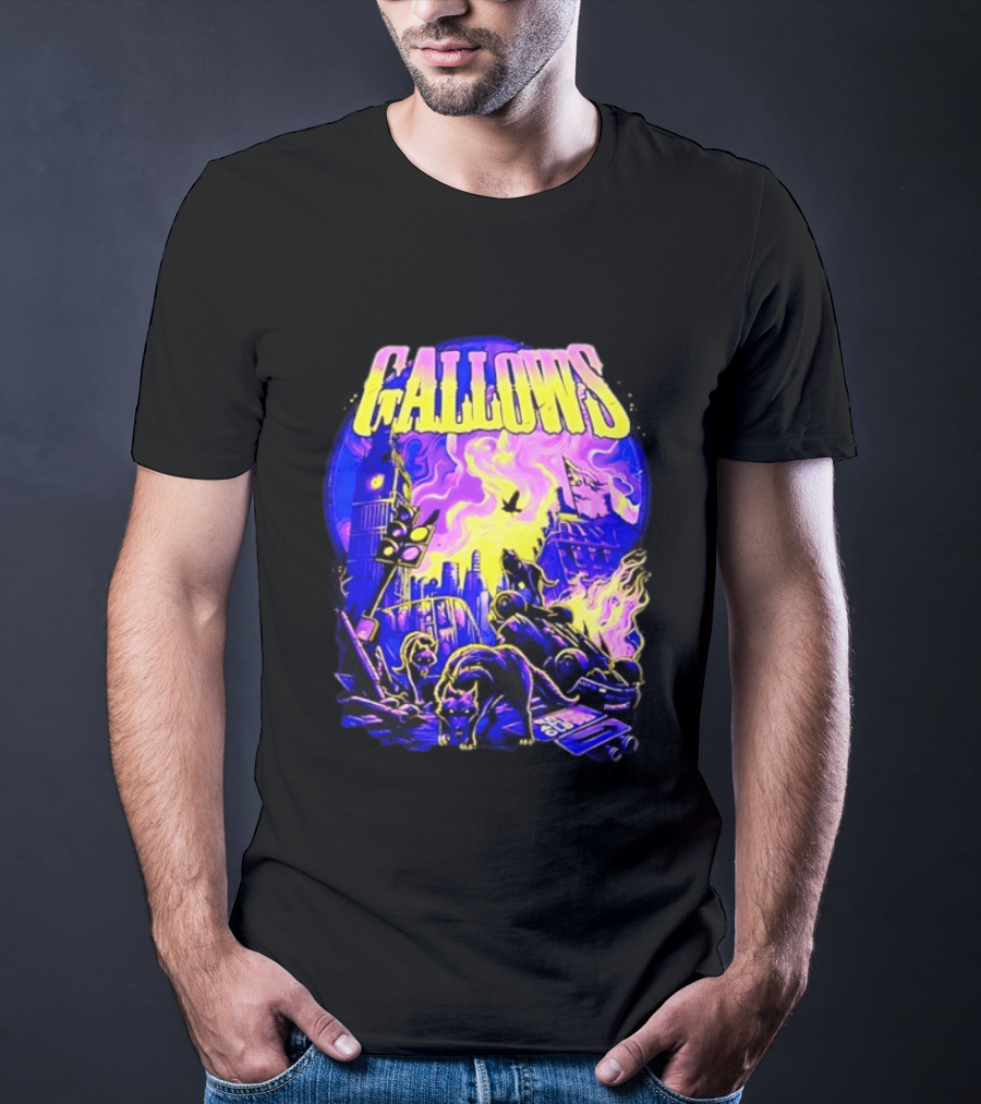 Gallows London Big Ben Wolf Apocalypse Urban Chaos Scene T-Shirt