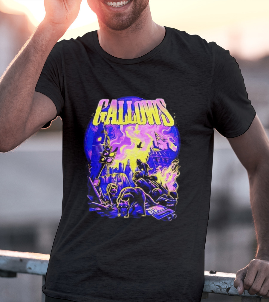 Gallows London Big Ben Wolf Apocalypse Urban Chaos Scene T-Shirt