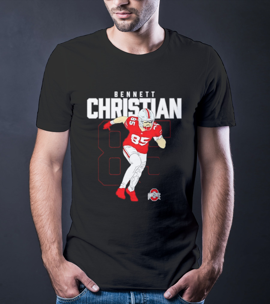 Bennett Christian 85 Ohio State Buckeyes Football Player Caricature T-Shirt
