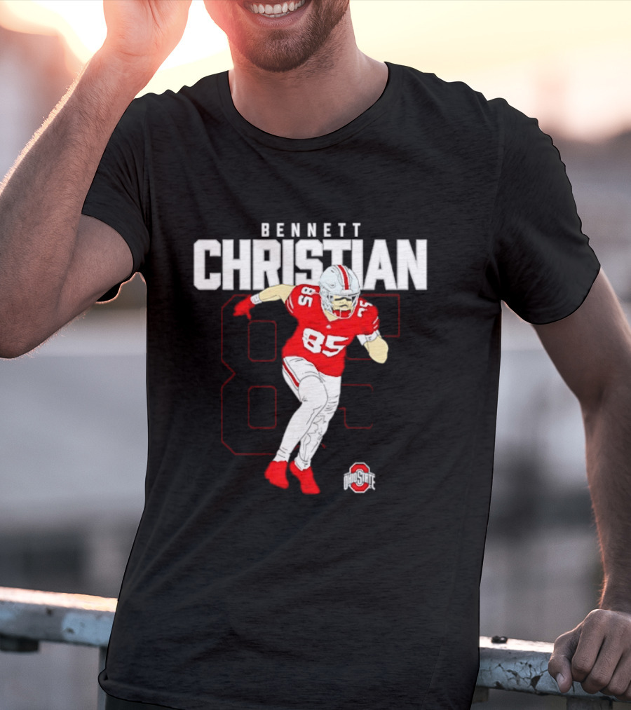 Bennett Christian 85 Ohio State Buckeyes Football Player Caricature T-Shirt