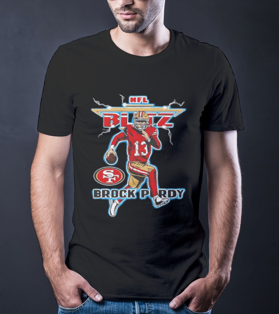 Brock Purdy NFL Blitz San Francisco 49ers SF Logo 13 T-Shirt