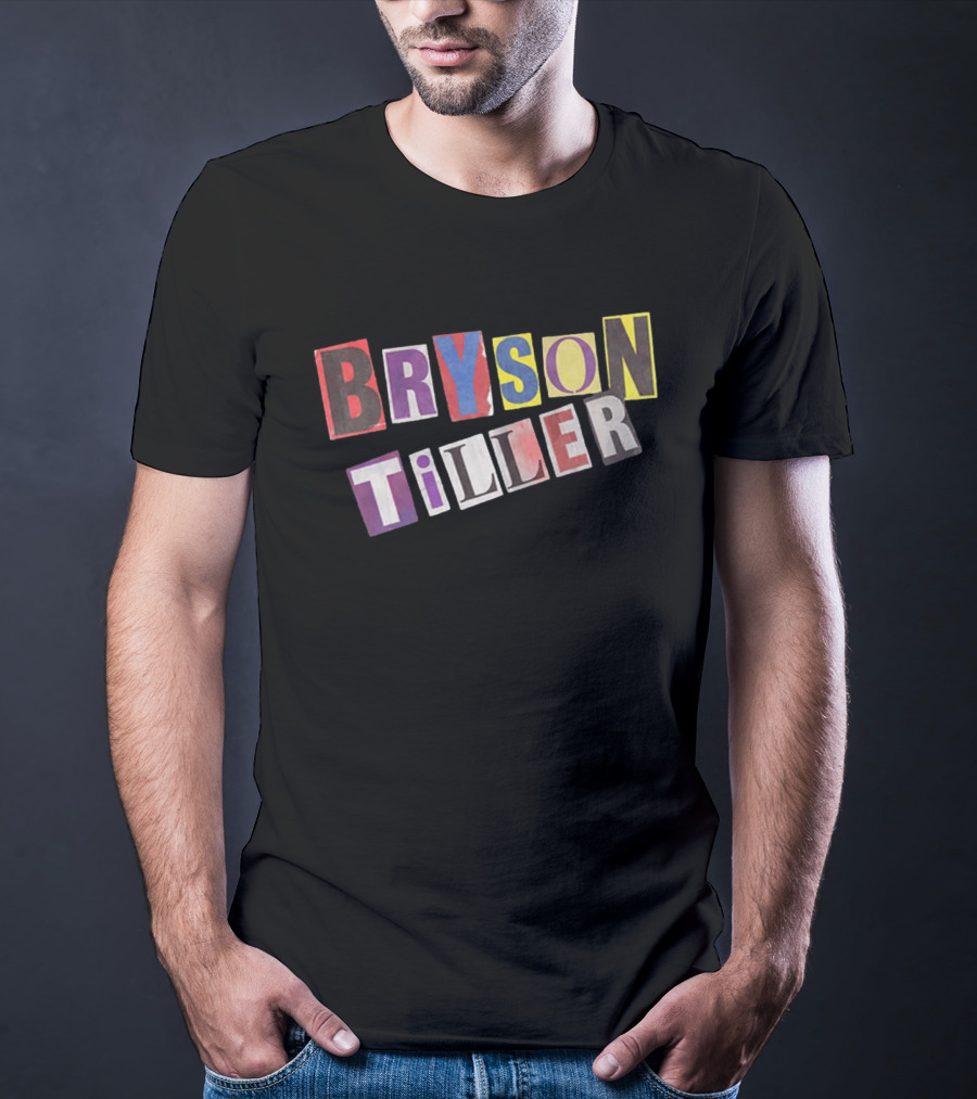 Bryson Tiller 2026 Tour The Neo Trapsoul Colorful Text Collage T-Shirt