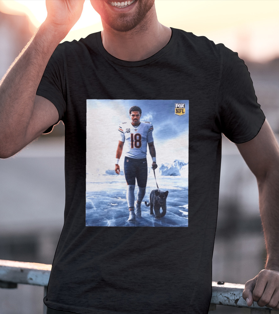 Chicago Bears Caleb Williams Black Panther NFL Ice Walk T-Shirt