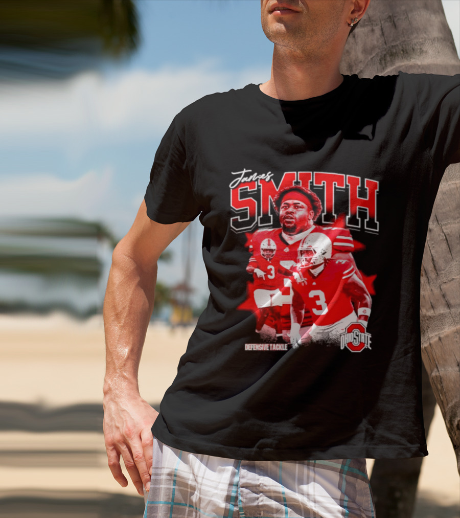 James Smith 3 Defensive Tackle Ohio State Buckeyes NCAA Player T-Shirt
