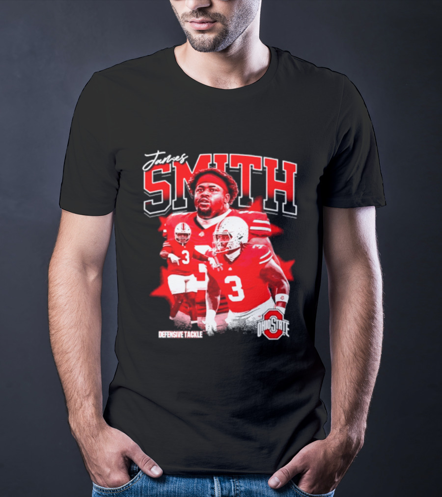 James Smith 3 Defensive Tackle Ohio State Buckeyes NCAA Player T-Shirt