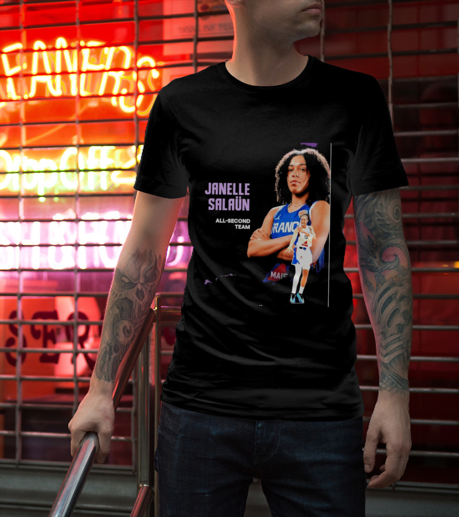 Janelle Salaun France Basketball All Second Team Player T-Shirt