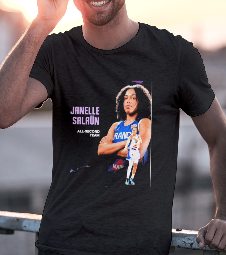 Janelle Salaun France Basketball All Second Team Player T-Shirt