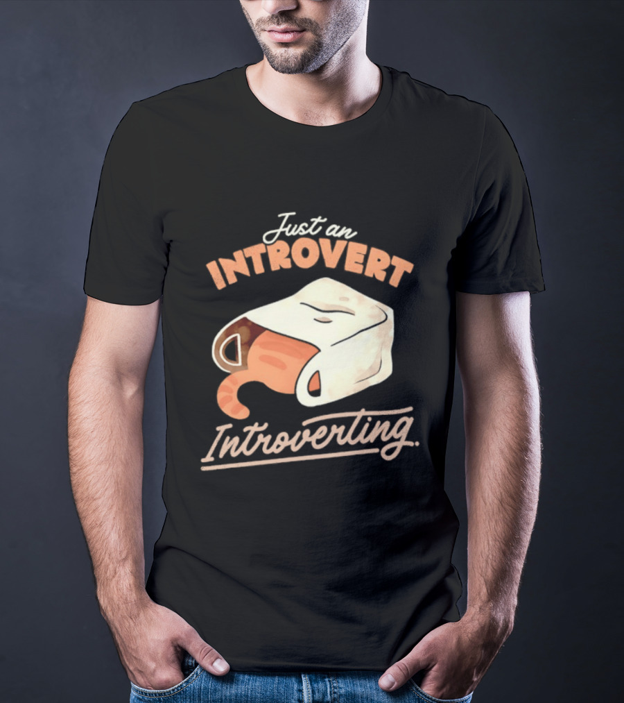 Just An Introvert Introverting Cat In A Bag T-Shirt