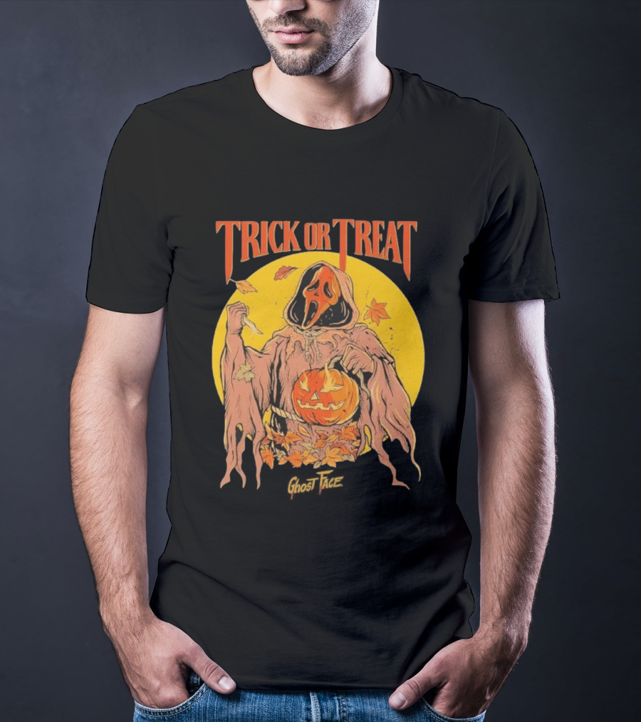 Trick Or Treat Ghost Face Pumpkin Cavity Colors Halloween T-Shirt