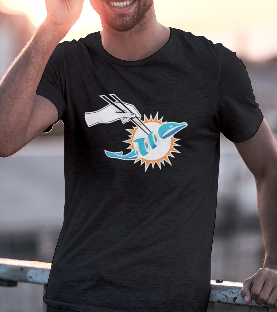 Maxx Crosby Sushi Chopsticks Miami Football Fusion T-Shirt